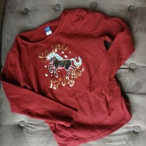 Gilrs Maroon Old Navy Long Sleeve T Shirt